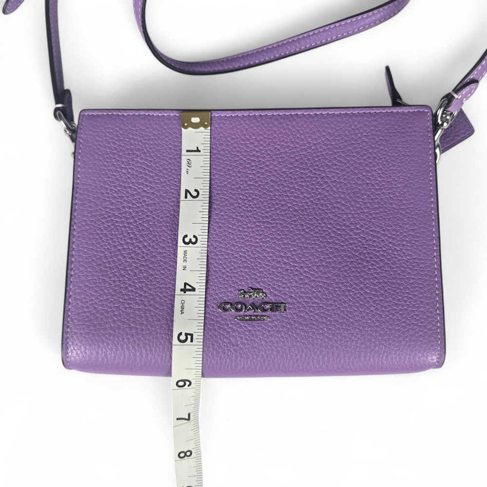 Coach Slim Pebbled Leather‎ Crossbody Bag ☆ - Picture 7 of 8